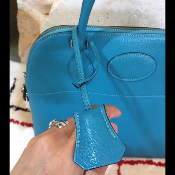 ❌SOLD❌Authentic Hermes Chevre Mysore Bolide31 Turquoise - Picture 9 of 12